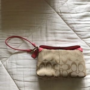Salmon coach wristlet